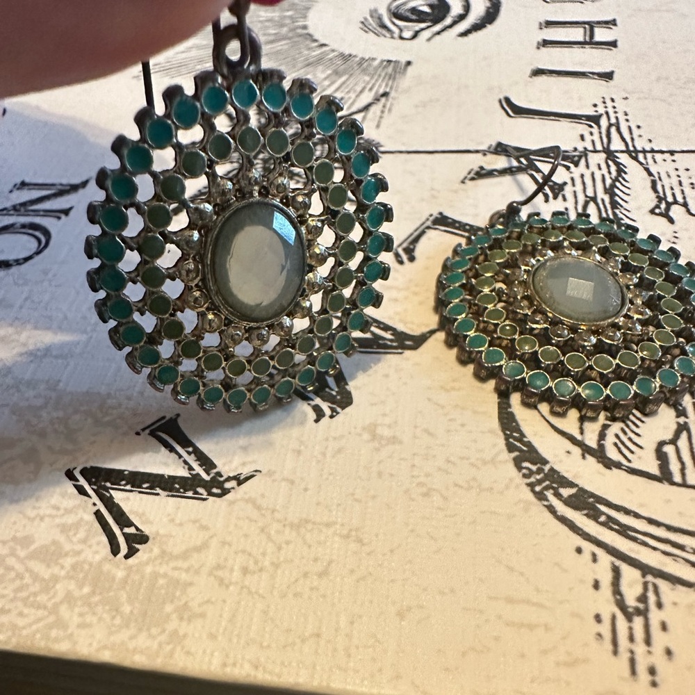 Green Statement Earrings American Eagle - Picture 1 of 4